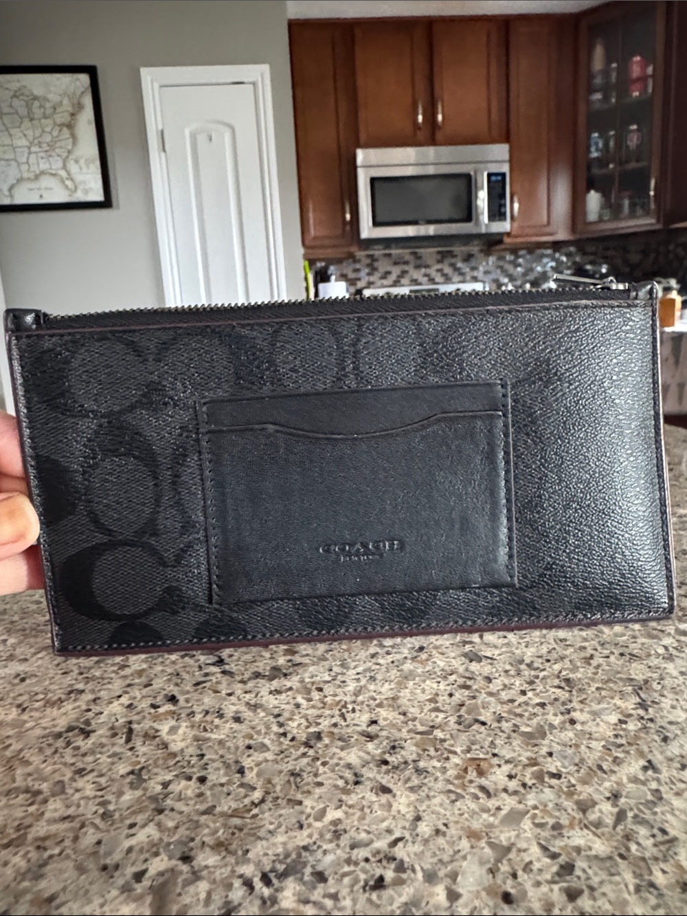 🖤Coach Black Signature Slim Zip Card Wallet 💳 - Picture 3 of 12